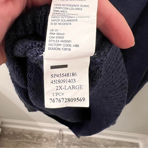 Izod men’s tall essential cowl shawl neck button sweater navy | 2XL, 2TG - Picture 5 of 11